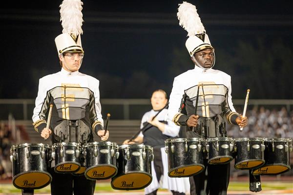 Fairview High marching band members perform